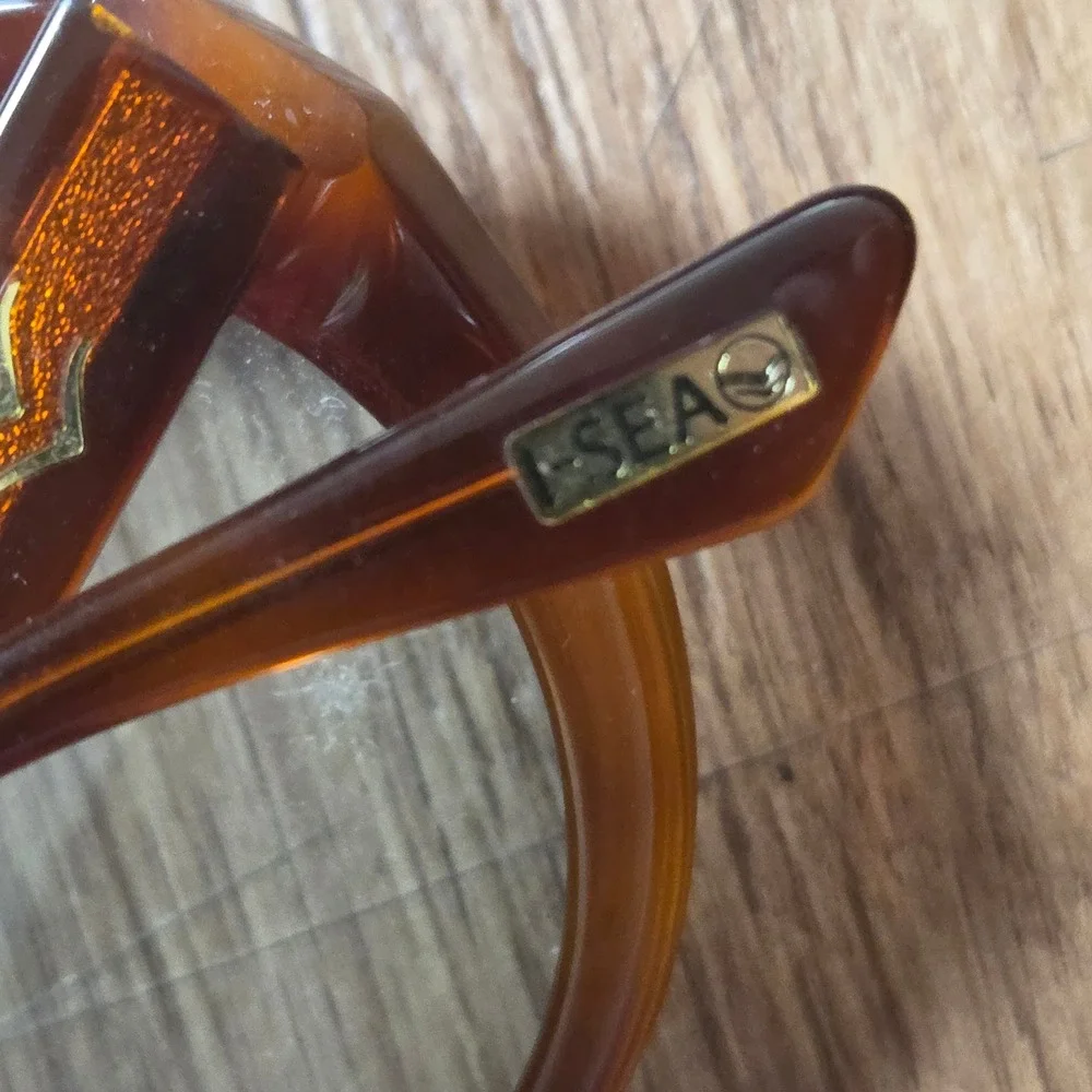 I-SEA Aspen Sunglasses Oversized Aviator Tortoise Shell Flat Top Clear Lens